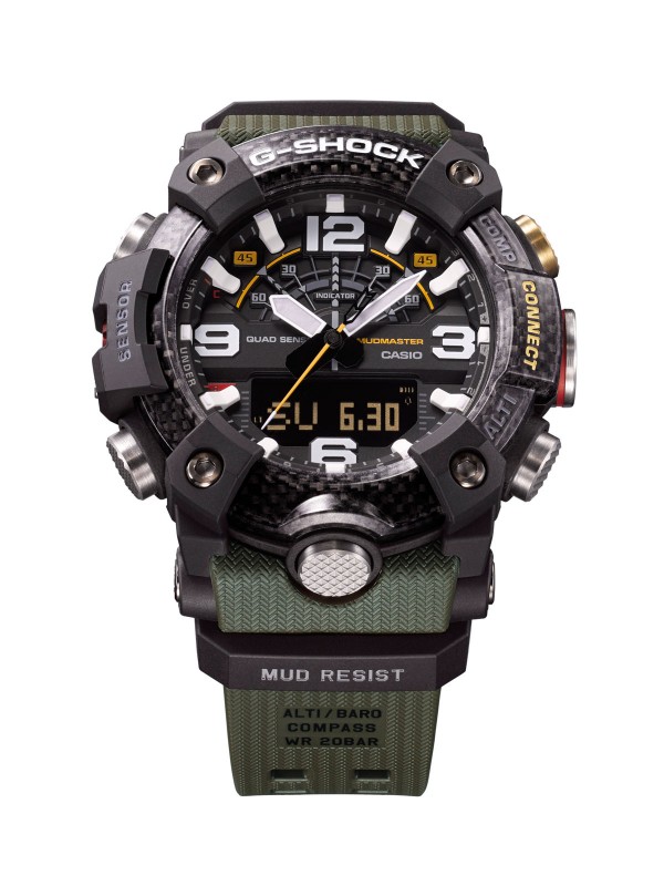 G-Shock muški ručni sat Master of G kolekcije - višefunkcionalni Mudmaster sa zelenom narukvicom, lako poručite putem S&L Jokić online prodavnice.