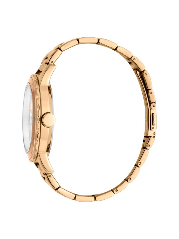 prečnik kućišta: 40mm
kućište: NERĐAJUĆI ČELIK U BOJI RUŽIČASTOG ZLATA
boja brojčanika: ROSEGOLD
staklo: MINERALNO 
mehanizam: KVARCNI  6P29, HRONOGRAF
vodootpornost: 50m
narukvica: NERĐAJUĆI ČELIK U BOJI RUŽIČASTOG ZLATA