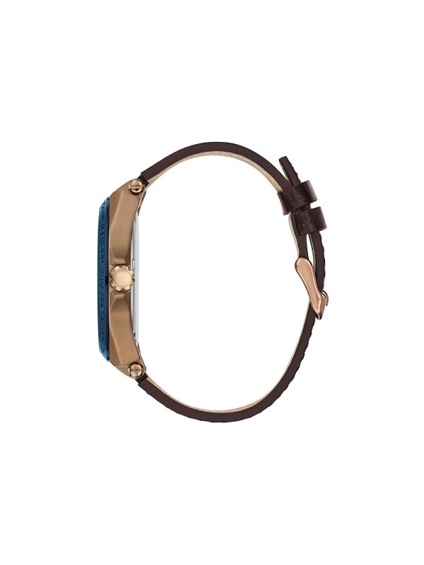 Product story: MENS ROSEGOLD/BROWN
Prečnik kućišta: 46mm
Kućište: NERĐAJUĆI ČELIK U SMEĐOJ BOJI 
SA KORONOM U PLAVOJ BOJI
Brojčanik: PLAVI
Staklo: MINERALNO
Vodootpornost: 50m
Mehanizam: KVARCNI ANALOGNI 
Narukvica: BRAON KOŽNI KAIŠ