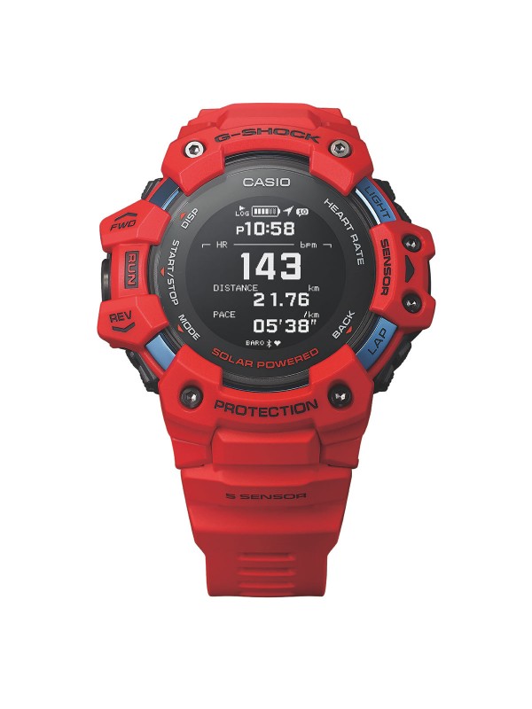 G-Shock crveni ručni sat GBD-H1000-4ER sa Bluetooth Smart opcijom i brojnim dodacima. Kolekcija G-Squad satova. Poručite svoj model na Timer.co.rs.
