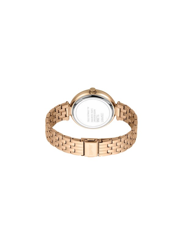 ESPRIT WATCHES analogni ženski sat od nerđajućeg čelika u boji ružičastog zlata. Atraktivnog je dizajna i vodootporan je do 50m.