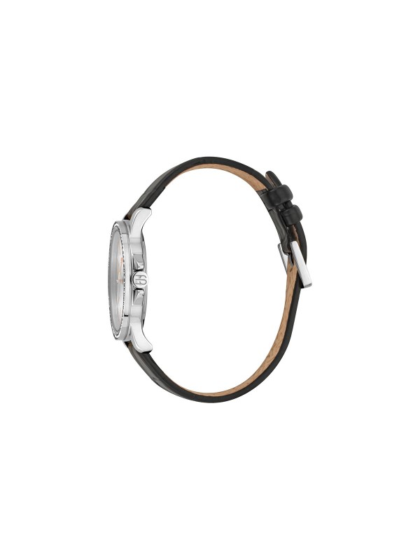 ESPRIT WATCHES prelep crni sat sa kožnom narukvicom. Ima srebrni brojčanik sa mineralnim staklom. Vodootporan je do 50m.