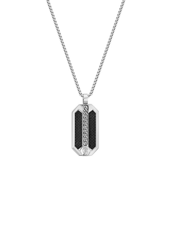 Mix and match! POLICE Besar ogrlica od nerđajućeg čelika u boji srebra sa 3 različita priveska koja se insertuju u okvir priveska.│Jewelry & Watches Timer.co.rs