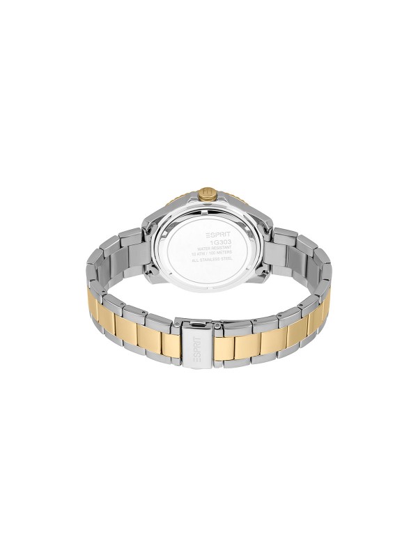 Jedinstvena kombinacija srebrne i žuto-zlatne boje. ESPRIT Watches je kvarcni analogni muški ručni sat od nerđajučeg čelika s mineralnim staklom.