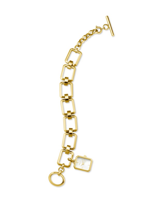 Kombinacija nakita i sata - jedinstven model za premium izgled! Rosefield Studio Octagon Chain Gold ženski sat iz upečatljive, glamurozne kolekcije.