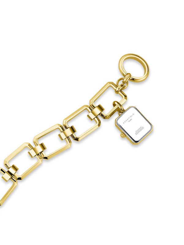 Kombinacija nakita i sata - jedinstven model za premium izgled! Rosefield Studio Octagon Chain Gold ženski sat iz upečatljive, glamurozne kolekcije.