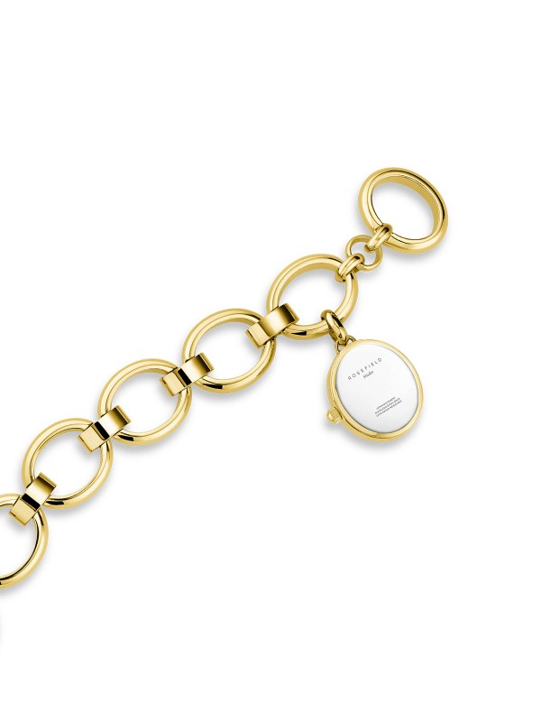 Efektnu Rosefield Oval Charm žensku narukvicu sa satom - efektni modni detalj u boji žutog zlata, brzo i lako poručite putem Timer.co.rs online prodavnice.