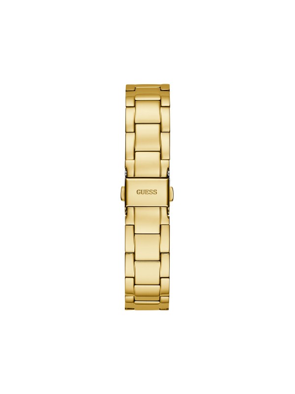 Otkrivamo QUATTRO CLEAR Guess ženski sat od nerđajućeg čelika zlatne boje iz najnovije Fall 2021 kolekcije. Pratite trend i poručite ga online na sajtu.