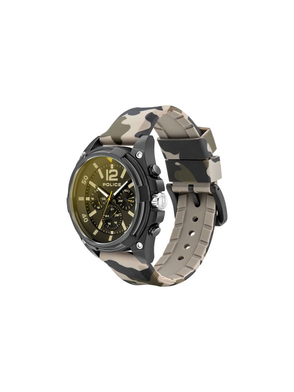 Police Sandwood muški sat - model sa narukvicom kamuflažnog printa sa crnim kućištem sa detaljima u plavoj boji, poručite putem Timer.co.rs online shop-a.