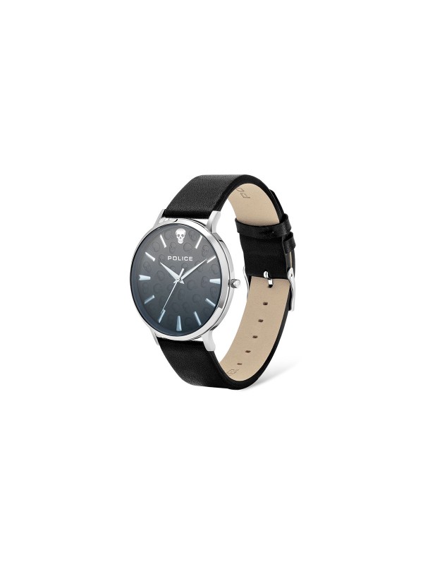 Police Tasman muški sat - model urbanog dizajna sa motivima lobanje na brojčaniku i sa crnom kožnom narukvicom, poručite u Timer.co.rs online shop-u.