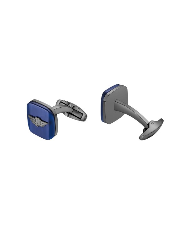 Police Square dugmad za manžetne za muškarce - kvadratni oblik od nerđajućeg čelika i plavog emajla, lako poručite putem Timer.co.rs online shop-a.