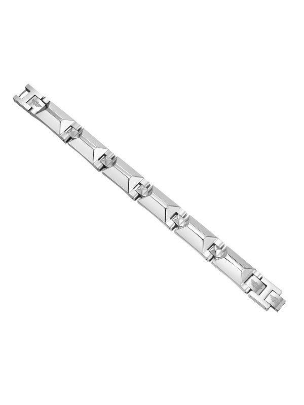 Police Geometric Metal narukvicu - modni detalj za muškarce u boji srebra i dužine 20cm, brzo i lako poručite putem Timer.co.rs online prodavnice.