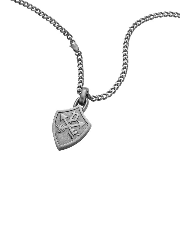 Police Heritage Crest ogrlicu - modni detalj za muškarce u boji antičkog srebra i sa detaljem u obliku štita, poručite putem Timer.co.rs online shop-a.