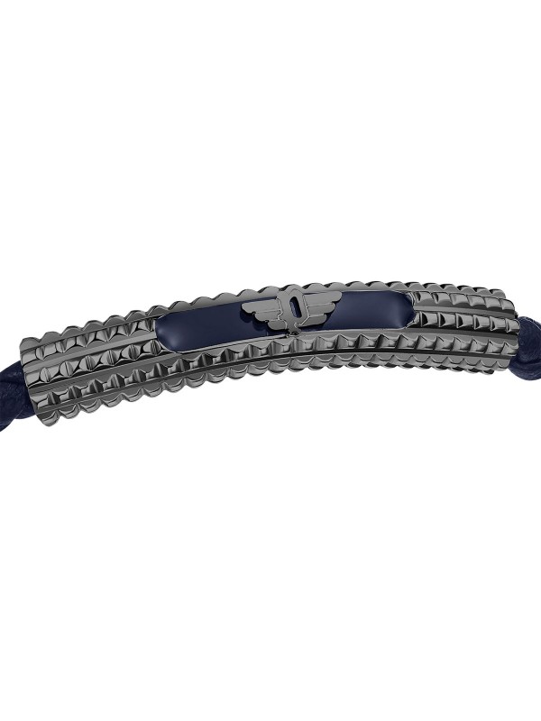 Police Urban Texture mušku narukvicu - modni detalj za muškarce od teget kože sa detaljem u gunmetal boji, poručite putem Timer.co.rs online shop-a.