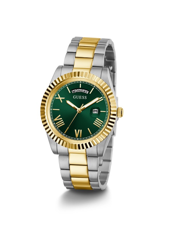 Guess Connoisseur analogni muški ručni sat - klasičan model u kombinaciji boja srebra i žutog zlata, lako poručite putem Timer.co.rs online prodavnice.
