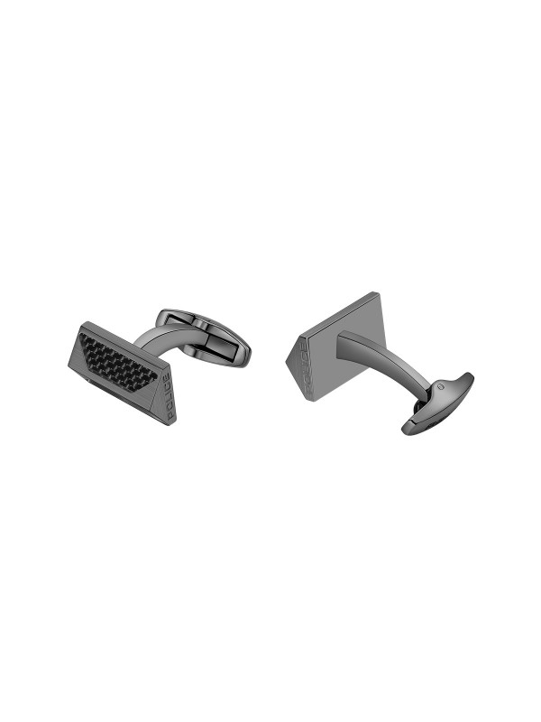 Police Geometric Metal dugmad za manžetne za muškarce - pravougaoni model sa detaljem od crnih karbonskih vlakana, poručite u Timer.co.rs online shop-u.