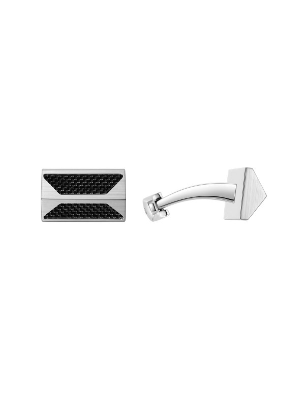 Police Geometric Metal dugmad za manžetne za muškarce - okrugli model sa detaljem od crnih karbonskih vlakana, poručite u Timer.co.rs online shop-u.