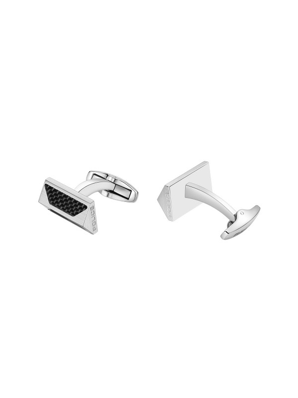 Police Geometric Metal dugmad za manžetne za muškarce - okrugli model sa detaljem od crnih karbonskih vlakana, poručite u Timer.co.rs online shop-u.