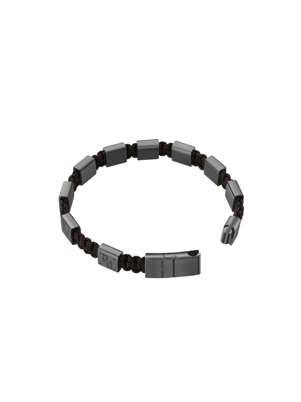 Police Urban Texture mušku narukvicu - modni detalj za muškarce od braon konca sa čeličnim detaljima u sivoj, lako poručite u Timer.co.rs online shop-u.