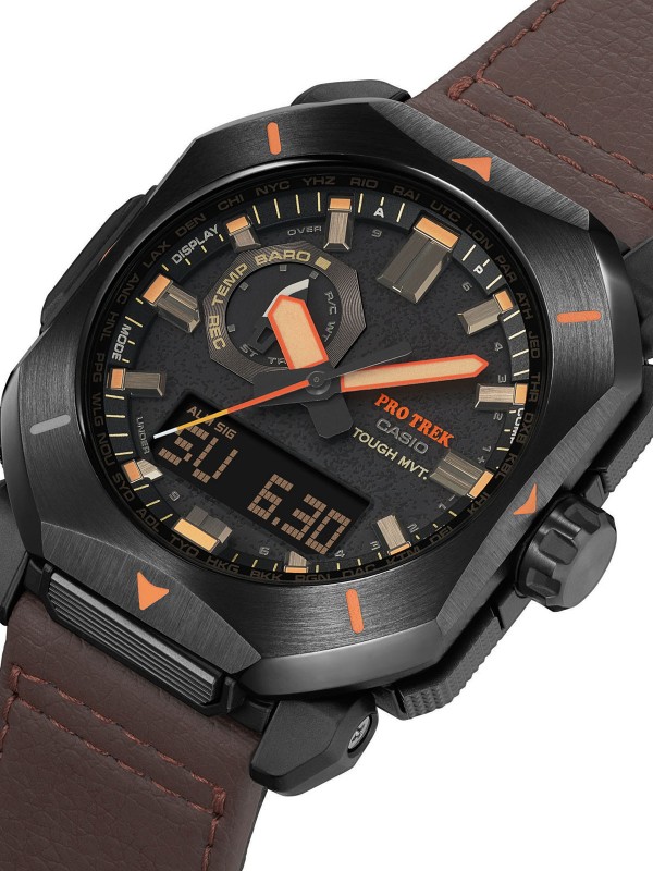 Casio Pro Trek PRW-6900YL-5ER ručni sat - model sa osmougaonim čeličnim kućištem i gumenom narukvicom, lako poručite putem Timer.co.rs online shop-a.