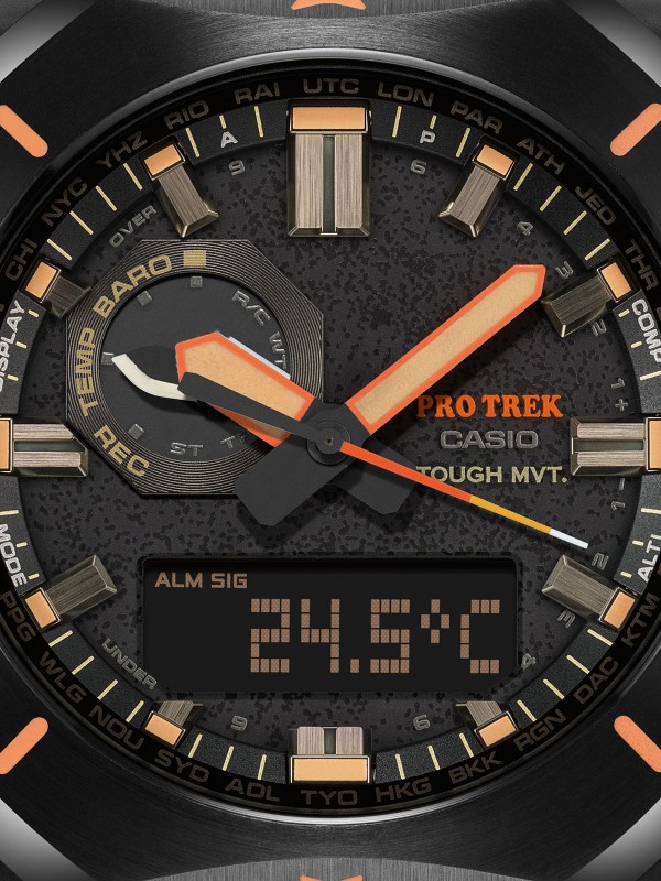 Casio Pro Trek PRW-6900YL-5ER ručni sat - model sa osmougaonim čeličnim kućištem i gumenom narukvicom, lako poručite putem Timer.co.rs online shop-a.