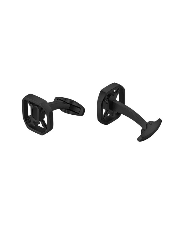 Police Square dugmad za manžetne za muškarce - od nerđajućeg čelika u crnoj boji i sa detaljem u obliku slova P, poručite u Timer.co.rs online shop-u.