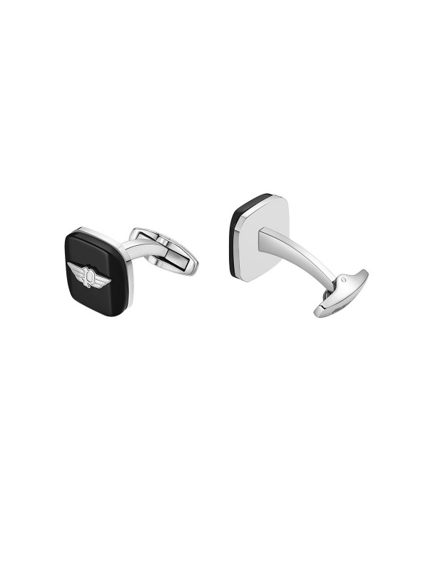 Police Square dugmad za manžetne za muškarce - kvadratni oblik od nerđajućeg čelika i crnog emajla, lako poručite putem Timer.co.rs online shop-a.