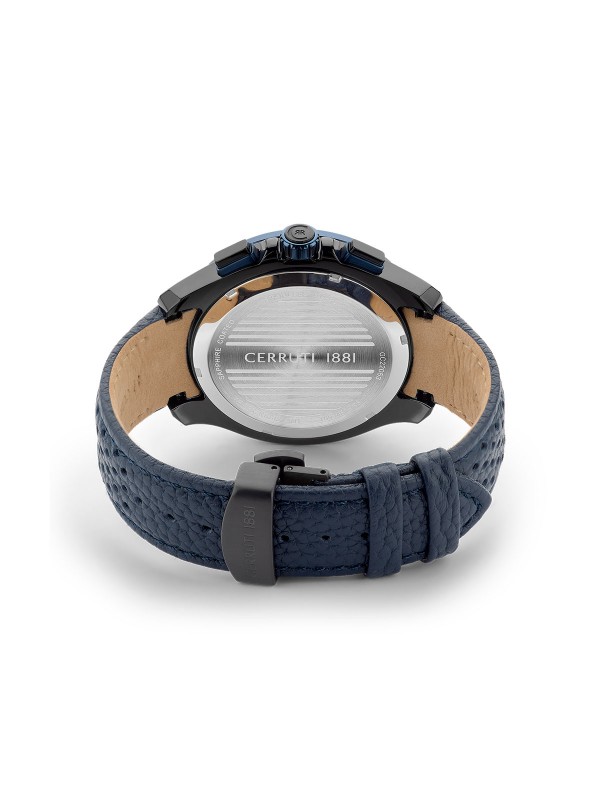 Cerruti 1881 muški sat Ruscello Automatic kolekcije - model sa teget kožnom narukvicom i detaljima u boji zlata, poručite u Timer.co.rs online prodavnici.