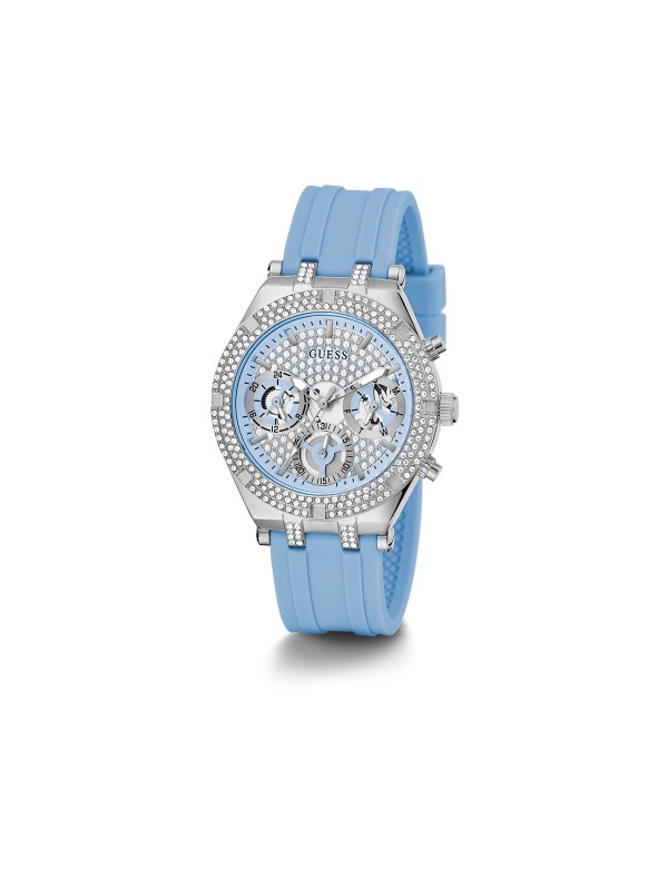 Suptilna elegancija u boji. GUESS ŽENSKI SAT HEIRESS GW0407L1 - Prečnik 38mm, srebrni glitz brojčanik. Poručite online!