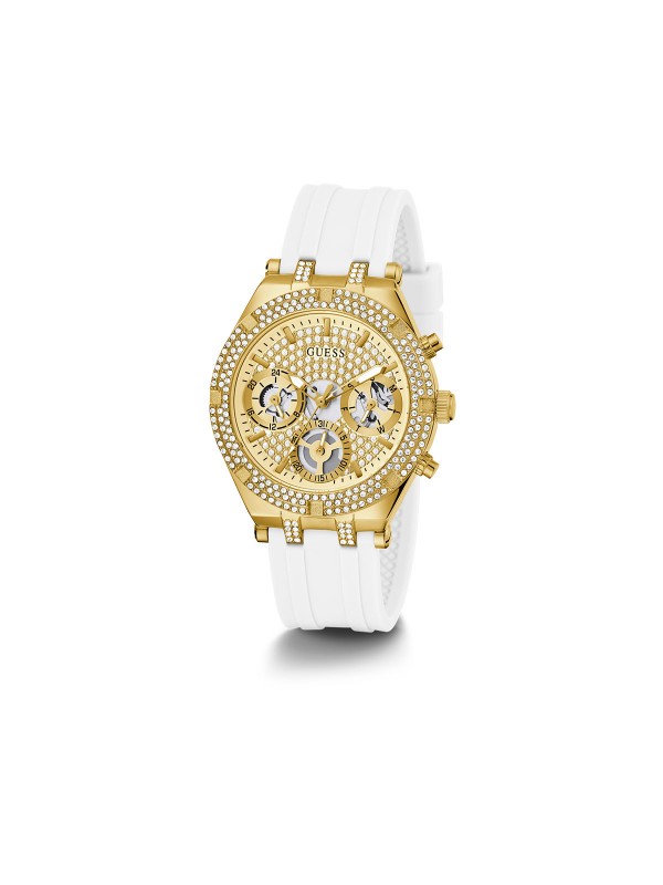 Ekskluzivni zlatni sat sa šampanj glitz brojčanikom. GUESS ŽENSKI SAT HEIRESS GW0407L2 - Prečnik 38mm. Kupite online!