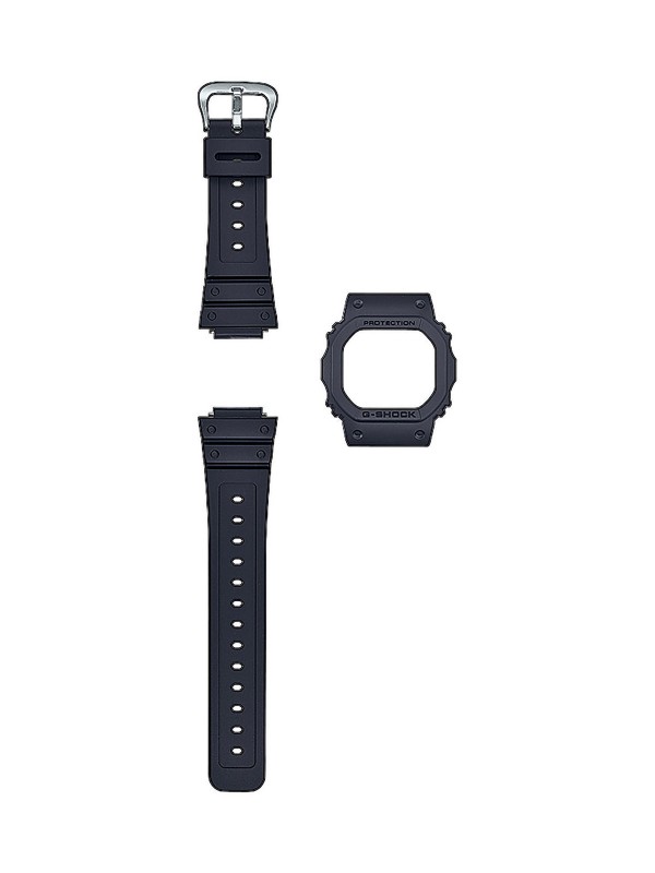 G-SHOCK BOX SET sadrži muški sat klasičnog kvadratnog dizajna, dve dodatne gumene narukvice i dva okvira u verziji žute, crne i crvene boje.