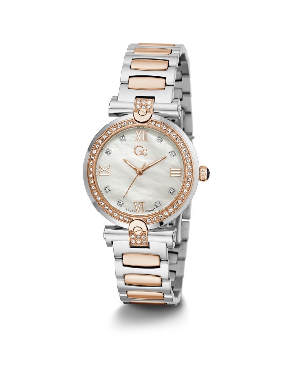 Gc Fusion Lady ručni sat - model u kombinaciji boja srebra i ružičastog zlata i prefinjnenim belim brojčanikom, lako poručite u Timer.co.rs online prodavnici.