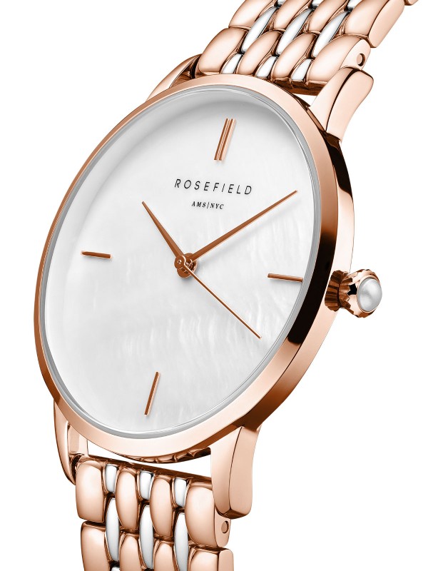 Elegantni Rosefield Pearl Edit ručni sat u kombinaciji boja srebra i ružičastog zlata, lako poručite u Timer.co.rs online shop-u i ubrzo očekujte na adresi.