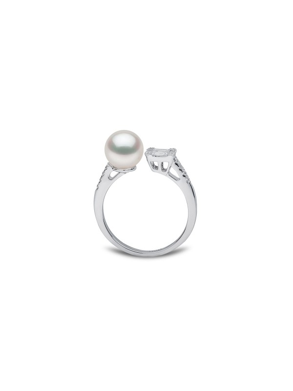 Yoko London prsten sa japanskim Akoya biserima biserima i dijamantima (0,29ct) u belom zlatu od 18ct, poručite putem Timer.co.rs online shop-a.