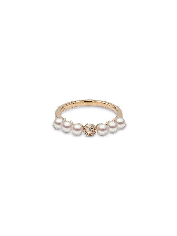 Yoko London prsten sa japanskim Akoya biserima biserima i dijamantima (0,10ct) u žutom zlatu od 18ct, poručite putem Timer.co.rs online shop-a.