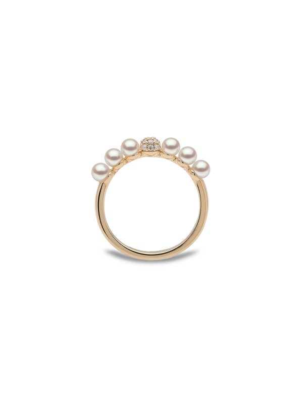 Yoko London prsten sa japanskim Akoya biserima biserima i dijamantima (0,10ct) u žutom zlatu od 18ct, poručite putem Timer.co.rs online shop-a.