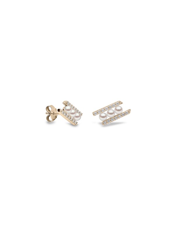 Yoko London Akoya minđuše sa dijamantom (0,42ct) i biserima u žutom zlatu od 18ct, lako poručite putem Timer.co.rs online prodavnice na kućnu adresu.