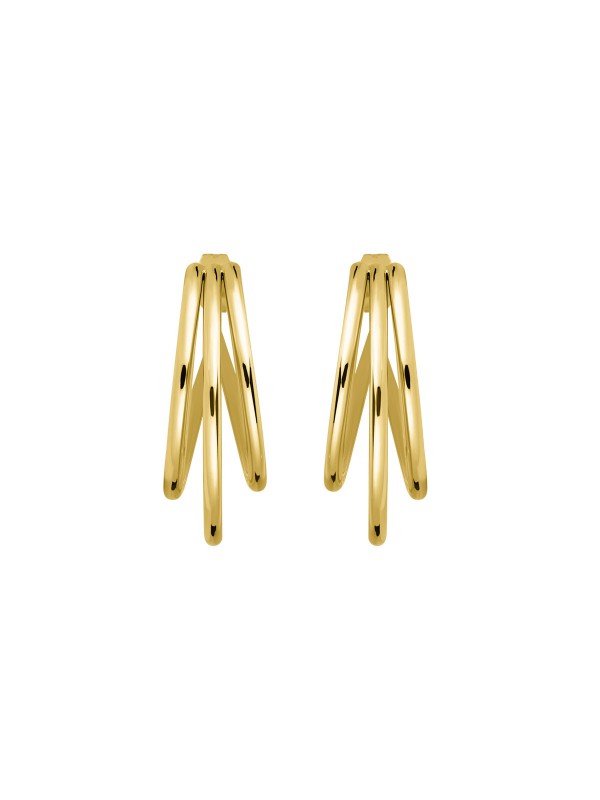 Rosefield Triple Hoops - minđuše (alke) prečnika 30mm izrađene od nerđajućeg čelika sa prevlakom od 14ct žutog zlata, poručite u Timer.co.rs online shop-u.