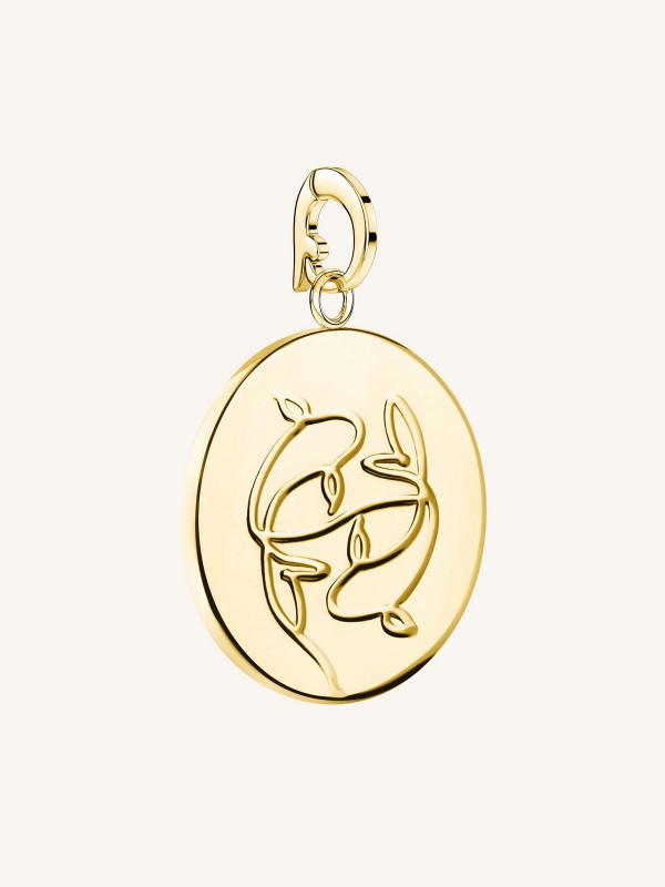 Rosefield Zodiac Coin privezak - medaljon sa motivom horoskopskog znaka Riba i sa prevlakom od 14ct žutog zlata, poručite u Timer.co.rs online shop-u.