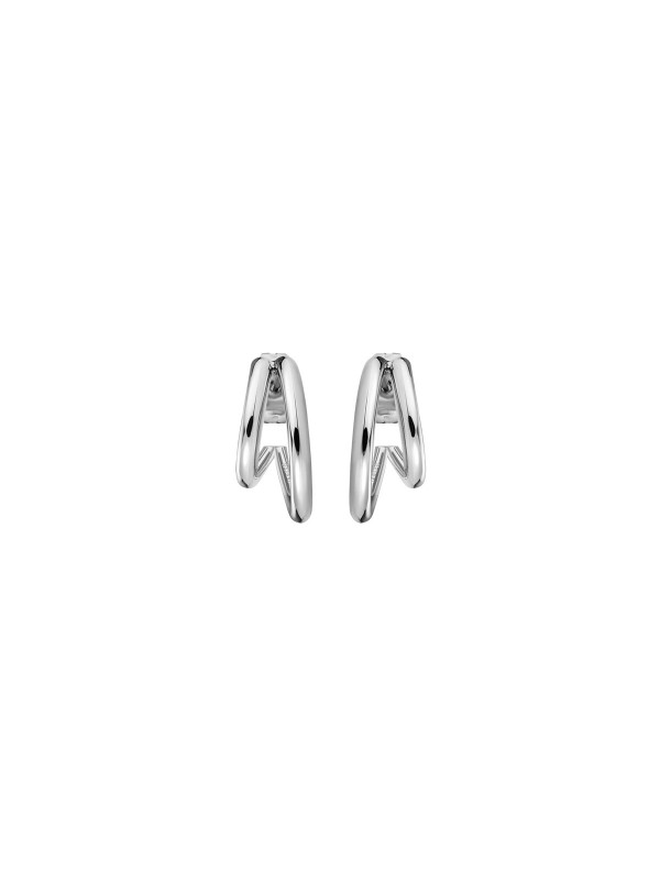 Rosefield Double Hoops - ženske minđuše (alke) ovalnog oblika sa prevlakom u boji srebra i prečnikom 25,5mm x 17,5mm, poručite u Timer.co.rs online shop-u.