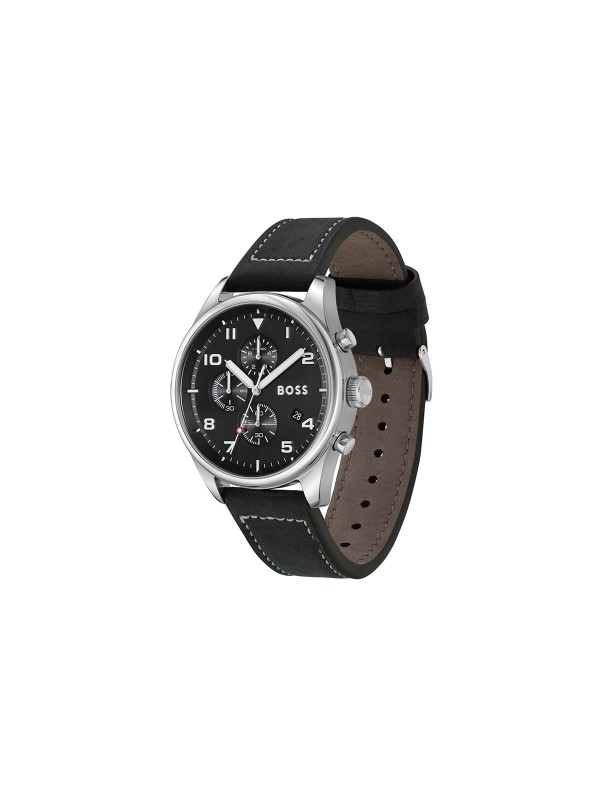 Boss View muški ručni sat - atraktivni model sa crnom narukvicom od vintage kože, brzo i lako poručite putem Timer.co.rs online prodavnice na kućnu adresu.