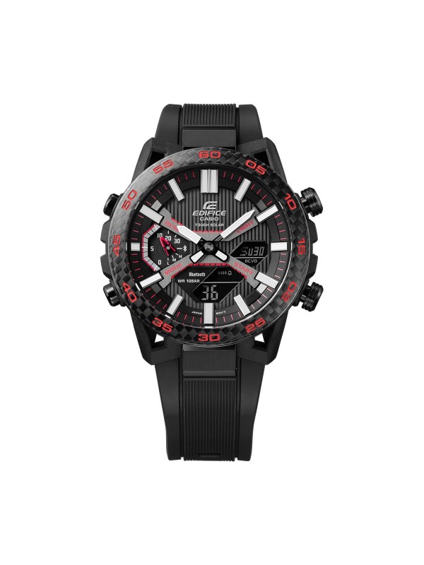 Edifice Bluetooth muški ručni sat - model ECB-2000PB-1AEF sa karbon kućištem i gumenom narukvicom, lako poručite putem Timer.co.rs online shop-a.