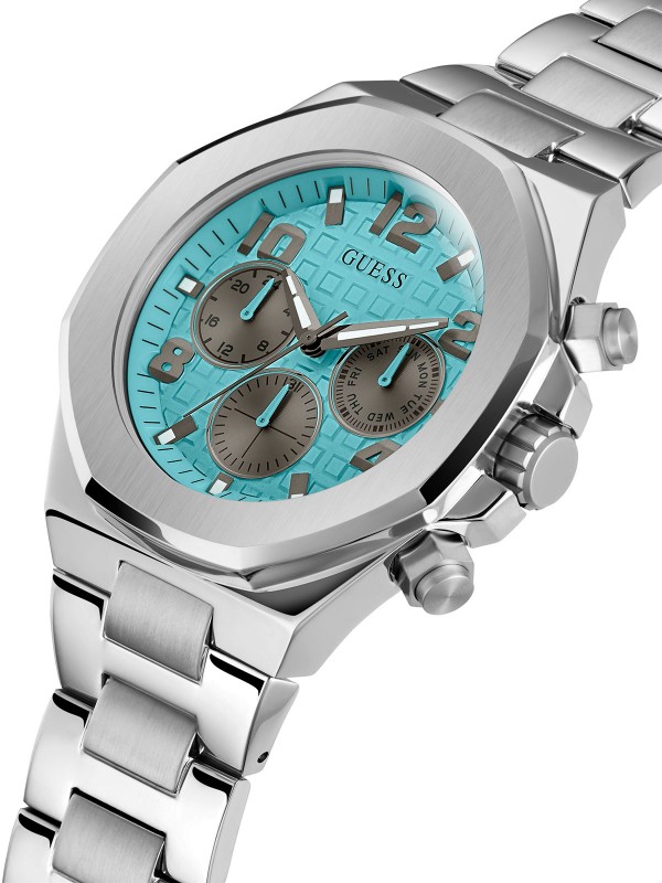 Guess Empire muški ručni sat - analogni model u boji srebra sa svetlo plavim brojčanikom, poručite putem Timer.co.rs online prodavnice na kućnu adresu.