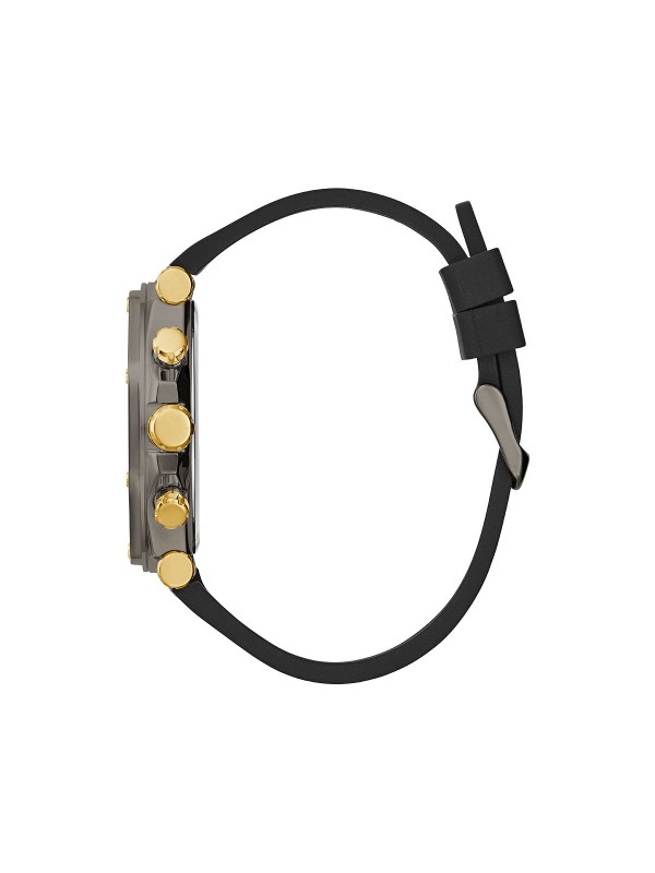 Guess Edge muški ručni sat - model sa crnim brojčanikom i crnim kožnim kaišem sa kroko printom, brzo i lako poručite putem Timer.co.rs online shop-a.