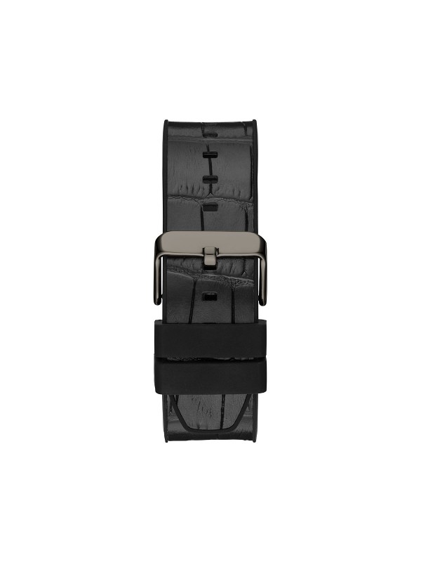 Guess Edge muški ručni sat - model sa crnim brojčanikom i crnim kožnim kaišem sa kroko printom, brzo i lako poručite putem Timer.co.rs online shop-a.