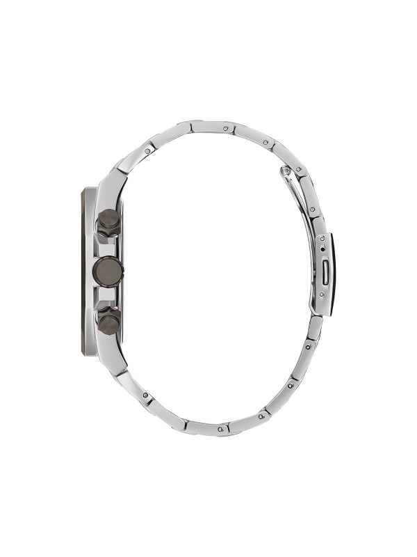 Guess Empire muški ručni sat - model od nerđajućeg čelika u boji srebra sa crnim top ring-om, poručite putem Timer.co.rs online shop-a na kućnu adresu.