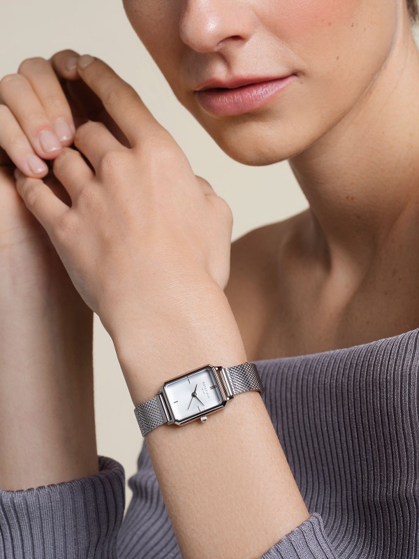 Rosefield The Octagon XS ženski ručni sat - osmougaoni model u boji srebra, lako poručite putem Timer.co.rs online prodavnice na kućnu adresu.