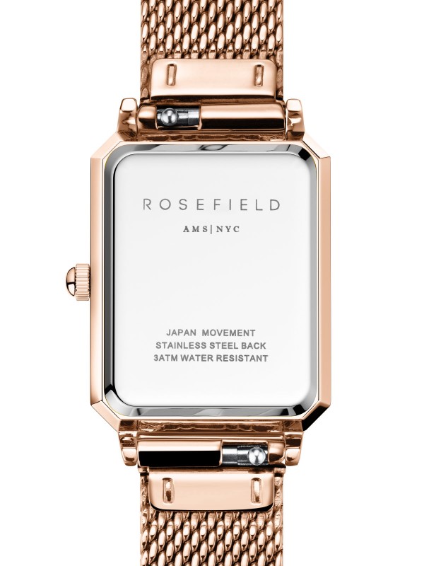Rosefield The Octagon XS Mesh sat - model u boji ružičastog zlata sa mesh narukvicom, poručite putem S&L Jokić online prodavnice na kućnu adresu.