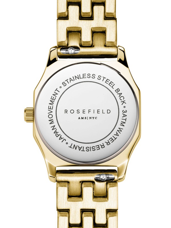 Rosefield Gemme ženski ručni sat - model u boji žutog zlata sa osmougaonim kućištem, lako poručite putem Timer.co.rs online shop-a na kućnu adresu.