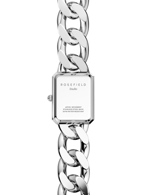 Rosefield Octagon XS Studio Silver ženski ručni sat - model u boji srebra i sa belim brojčanikom, lako poručite putem Timer.co.rs online shop-a.
